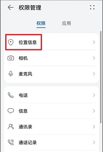 位置权限管理页面