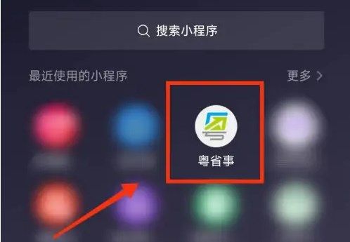 粤省事小程序界面示意图