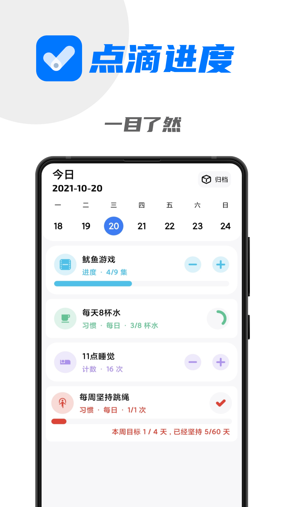 点滴进度特色展示